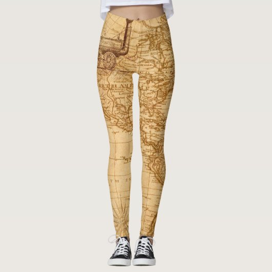 Schöne alte Karte Leggings (Vorderseite)