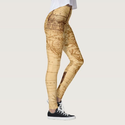 Schöne alte Karte Leggings (Rechts)