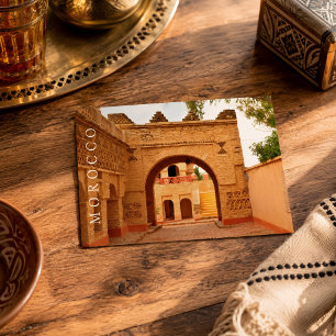 Schöne alte Marrakesch-Medina-Architektur Postkarte