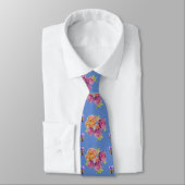 Schöne alte Rosen auf Blue Mens Neck Tie Krawatte (Gebunden)