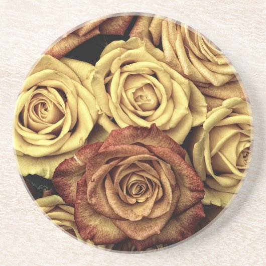 Schöne alte Rosen Sandstein Untersetzer (Vorne)