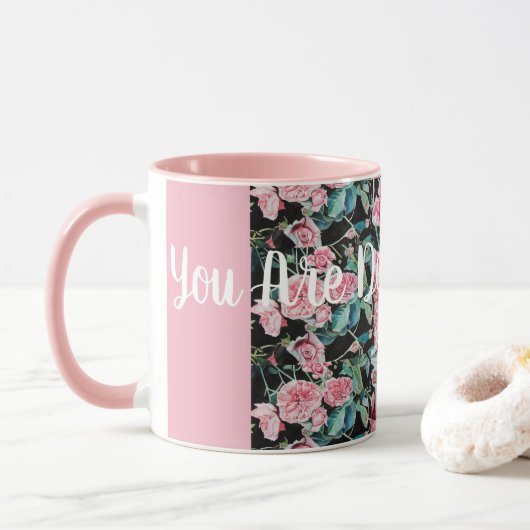 Schöne alte Rosen Sie sind sehr geliebte Tasse (Mit Donut)