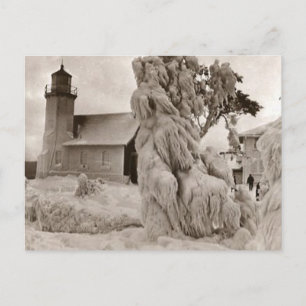 Schöne alte rustikale Vintage-Leuchtturm-Fotos Postkarte