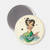 Schöne Alte Schule Meerjungfrau Magnet (Vorderseite/Rückseite)