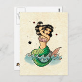 Schöne Alte Schule Meerjungfrau Postkarte (Vorne/Hinten)