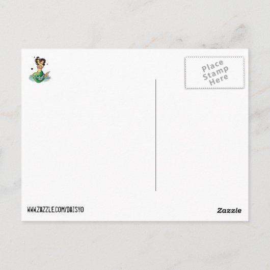 Schöne Alte Schule Meerjungfrau Postkarte (Rückseite)