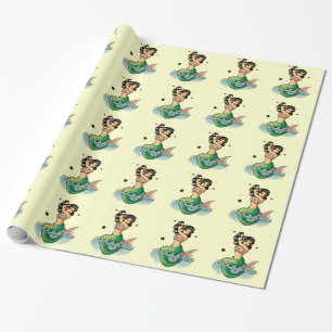 Schöne alte Schulmeerjungfrau Geschenkpapier