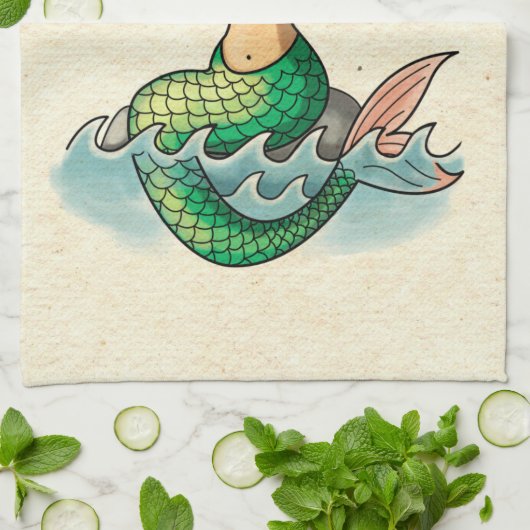 Schöne alte Schulmeerjungfrau Handtuch (Gefaltet)