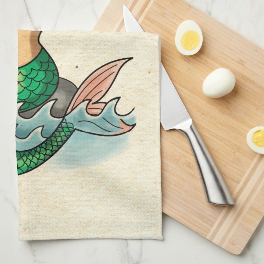 Schöne alte Schulmeerjungfrau Handtuch (Viertel Falte)