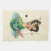 Schöne alte Schulmeerjungfrau Handtuch (Horizontal)