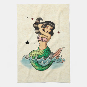 Schöne alte Schulmeerjungfrau Handtuch