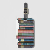 Schöne alte Vintage Bücher, Buchstäbchen Gepäckanhänger (Vorderseite Vertikal)