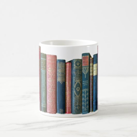Schöne alte Vintage Bücher, Buchstäbchen Kaffeetasse (Mittel)