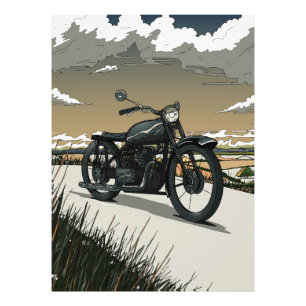 Schöne alte Vintage-Motorrad Fotodruck
