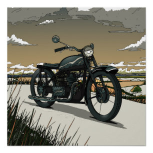 Schöne alte Vintage-Motorrad Poster