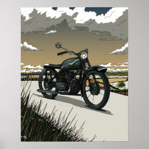 Schöne alte Vintage-Motorrad Poster