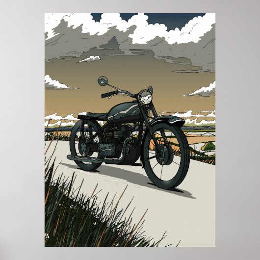 Schöne alte Vintage-Motorrad Poster (Vorne)