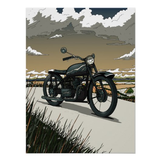 Schöne alte Vintage-Motorrad Poster (Vorderseite)