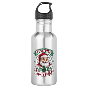 Schöne alte Weihnachten Santa Claus Bäume Schneefl Edelstahlflasche
