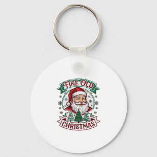 Schöne alte Weihnachten Santa Claus Bäume Schneefl Schlüsselanhänger