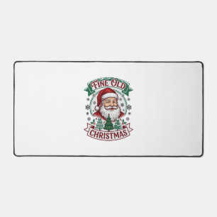 Schöne alte Weihnachten Santa Claus Bäume Schneefl Schreibtischunterlage