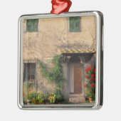 Schöne alte Zuhause mit Blume in San Gimignano Silbernes Ornament (Links)