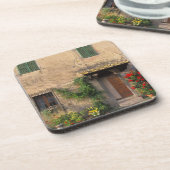 Schöne alte Zuhause mit Blume in San Gimignano Untersetzer (Linke Seite)