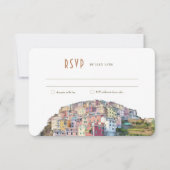 Schöne Amalfi Küste Aquarell UAWG Antwort Invit Einladung (Vorderseite)