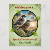 Schöne Amerikanische Baumspatzen - Gute Besserung  Postkarte (Vorderseite)