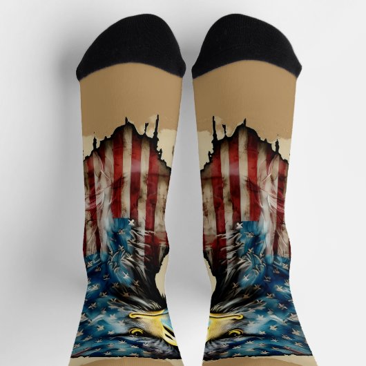 Schöne amerikanische Eagle USA Flag Socken (Oben)
