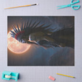 Schöne amerikanische Frau am Himmel Fullmoon Seidenpapier (Basteln)