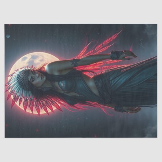 Schöne amerikanische Frau Dekoupage Seidenpapier (Vorderseite)