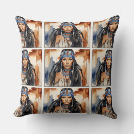 Schöne amerikanische Frau Kissen