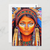 Schöne amerikanische Frau Postkarte (Vorne/Hinten)