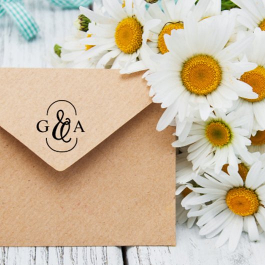 Schöne Ampersand 2 Initialmonogramm Gummistempel