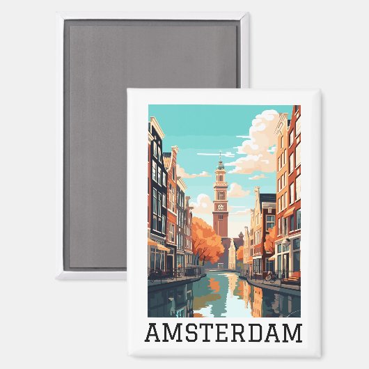 Schöne Amsterdam Netherlands Canal Travel Magnet (Vorderseite/Rückseite)