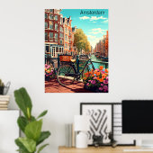 Schöne Amsterdam Niederlande Canal City Poster (Heimbüro)