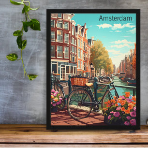 Schöne Amsterdam Niederlande Canal City Poster