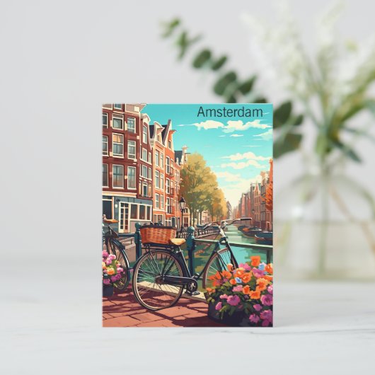 Schöne Amsterdam Niederlande Canal City Postkarte (Stehend Vorderseite)