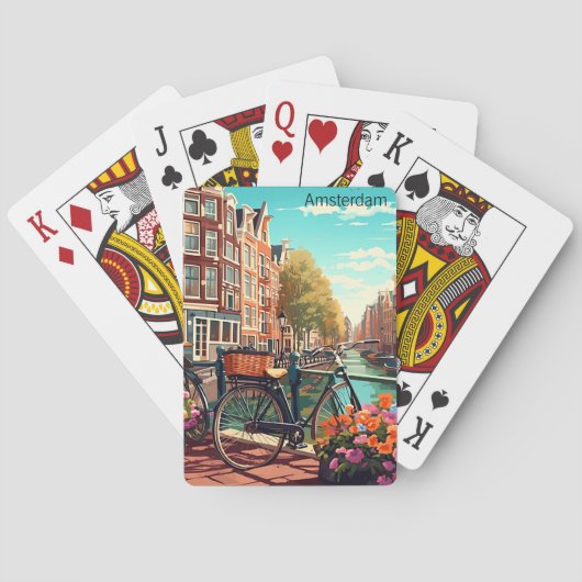 Schöne Amsterdam Niederlande Canal City Spielkarten (Rückseite)