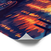 Schöne Amsterdam Vintag Illustration Travel Poster (Ecke)