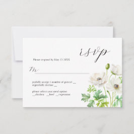 Schöne Anemone RSVP-Karte RSVP Karte