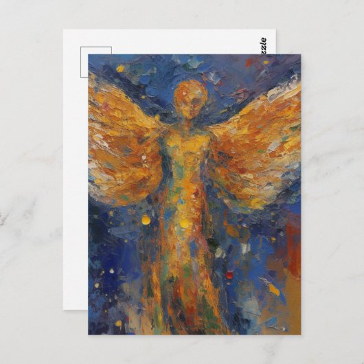 Schöne Angel-Malerei Postkarte (Vorne/Hinten)