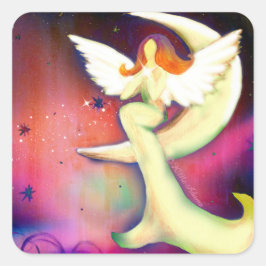 Schöne Angel Moon Stars Rosa Lila Sticker
