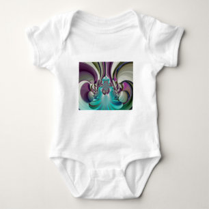 Schöne Angelic Lila und Cyan Abstrakt Print Baby Strampler