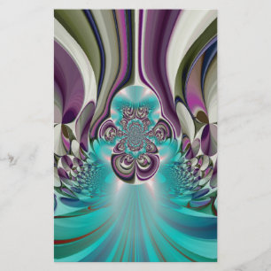 Schöne Angelic Lila und Cyan Abstrakt Print Briefpapier
