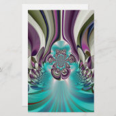 Schöne Angelic Lila und Cyan Abstrakt Print Briefpapier (Vorne/Hinten)