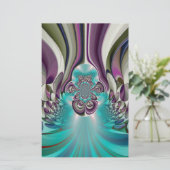 Schöne Angelic Lila und Cyan Abstrakt Print Briefpapier (Stehend Vorderseite)