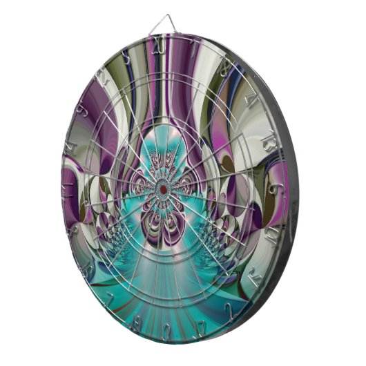 Schöne Angelic Lila und Cyan Abstrakt Print Dartscheibe (Vorderseite rechts)