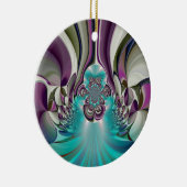 Schöne Angelic Lila und Cyan Abstrakt Print Keramikornament (Rechts)